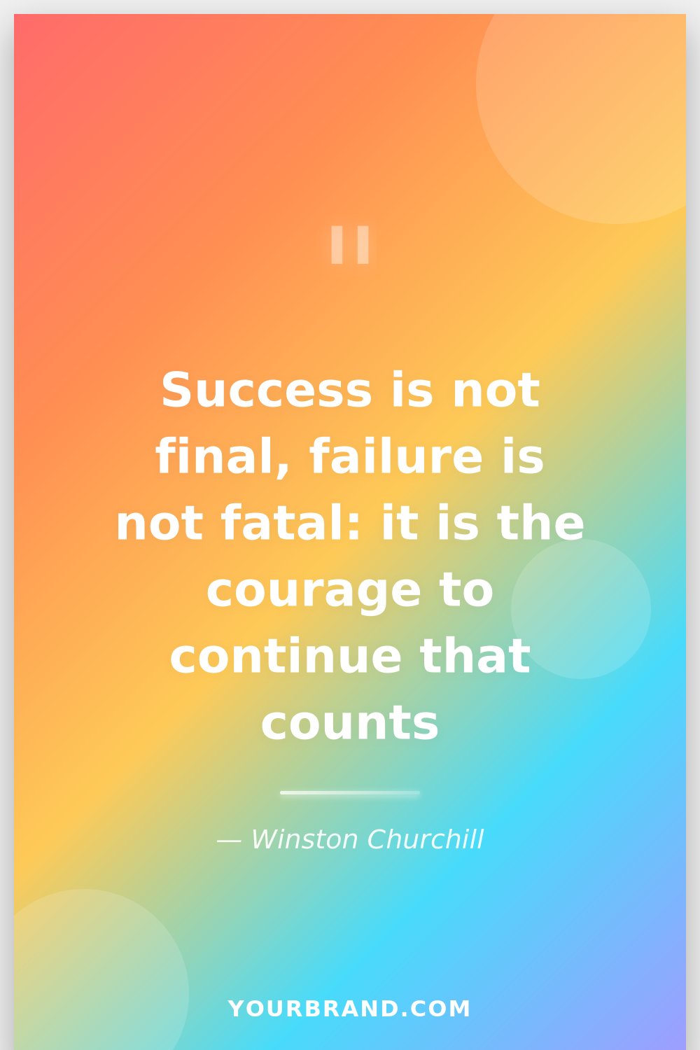 Rainbow gradient quote Pinterest pin template