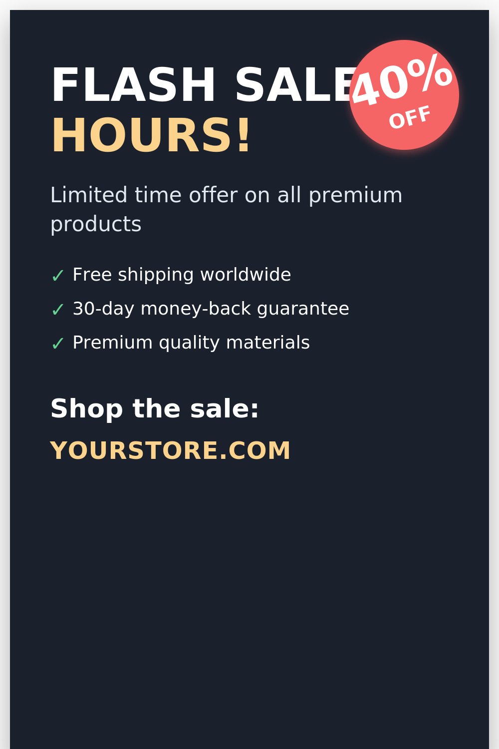 Flash sale Pinterest pin template