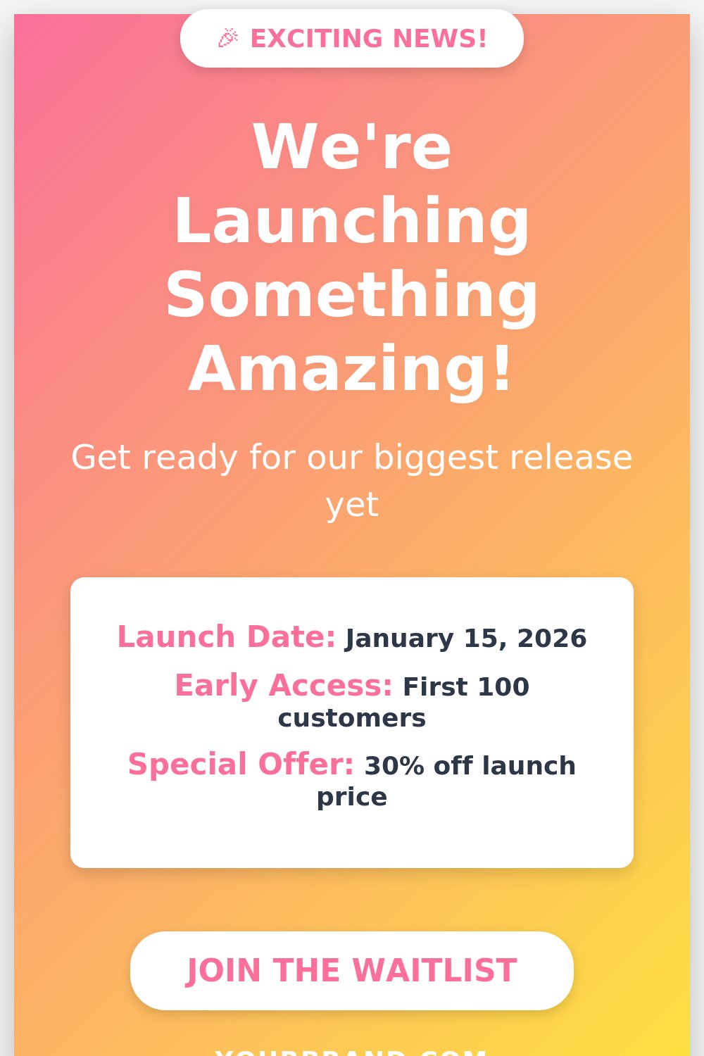 Announcement Pinterest pin template