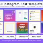 10 Professional Instagram Post Templates - Browser-Based